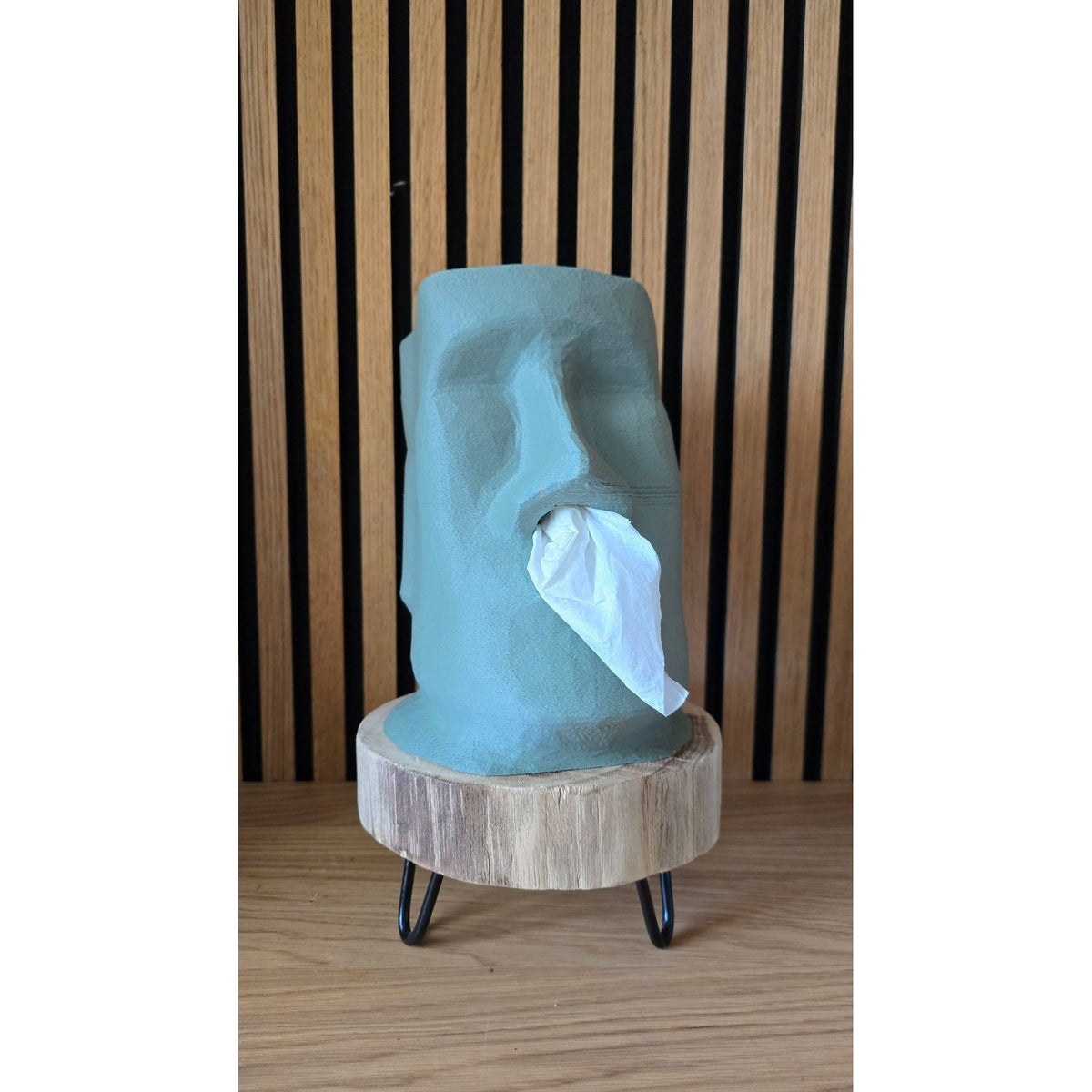 3D - geprinte Tissuehouder - Moai Beeld Ontwerp - Het Oekedoeleke