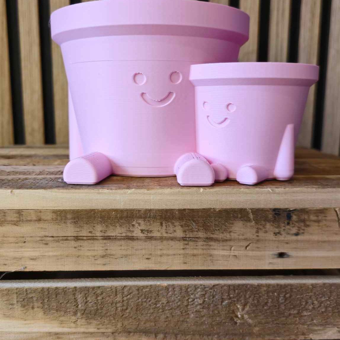 Happy Pot Duo - Set van 2 Vrolijke Bloempotjes 3D Geprint - Het Oekedoeleke