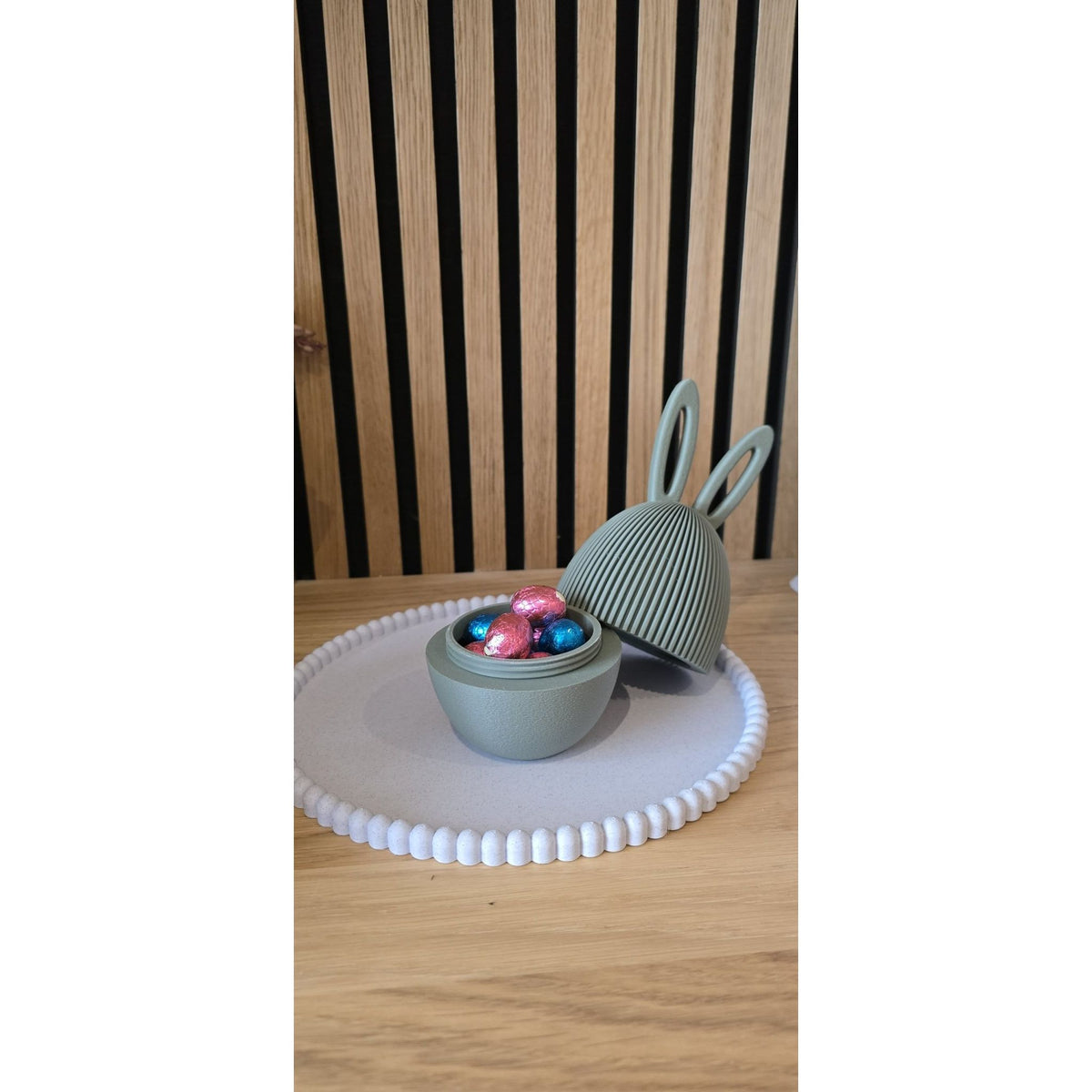 Japandi Paaseieren Container | Ribbel Paasdecoratie - Het Oekedoeleke