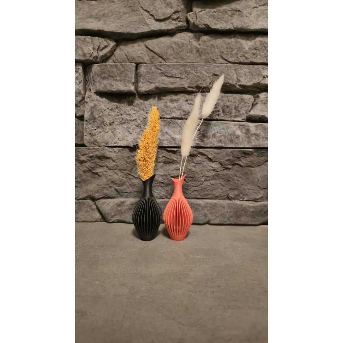 Magnetisch Vaasje met Droogbloemen - 3D Geprint - Het Oekedoeleke
