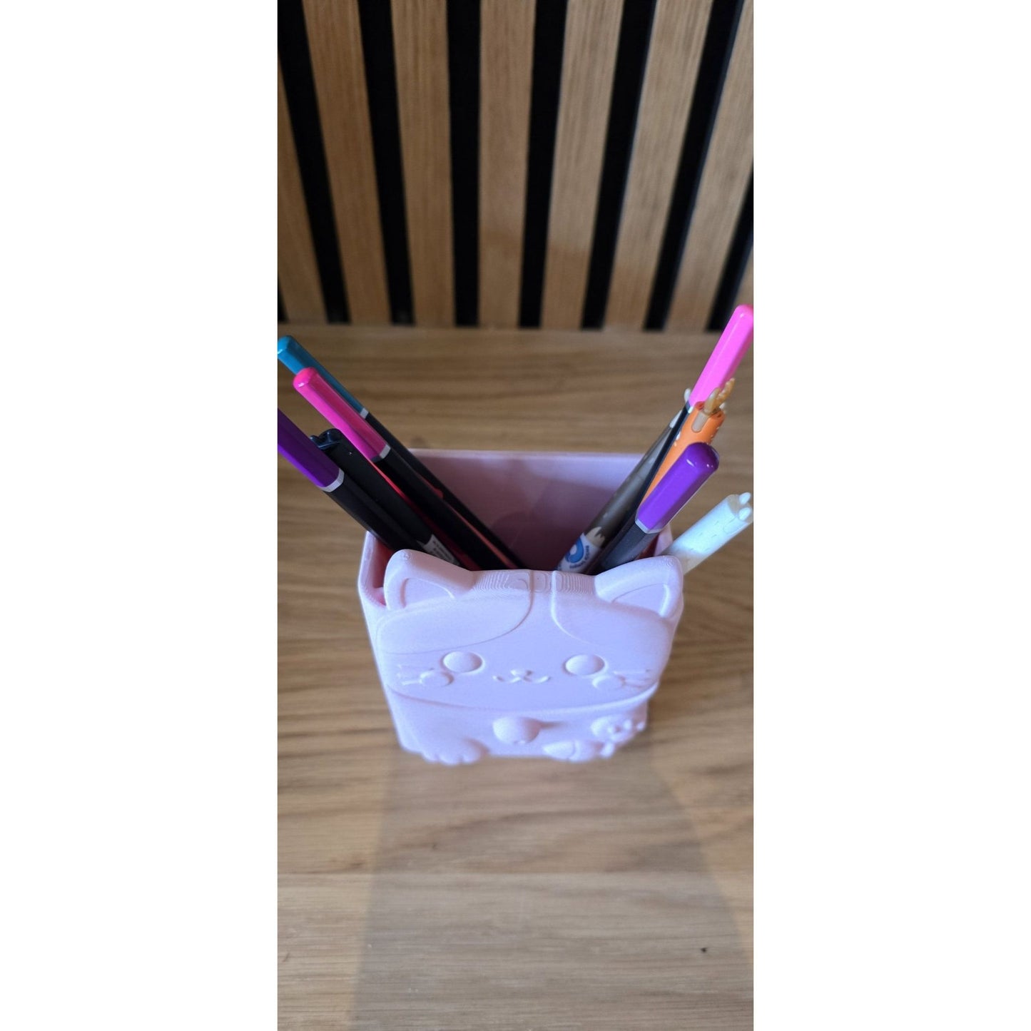 Pennenhouder Kat - Pastel Roze - Het Oekedoeleke