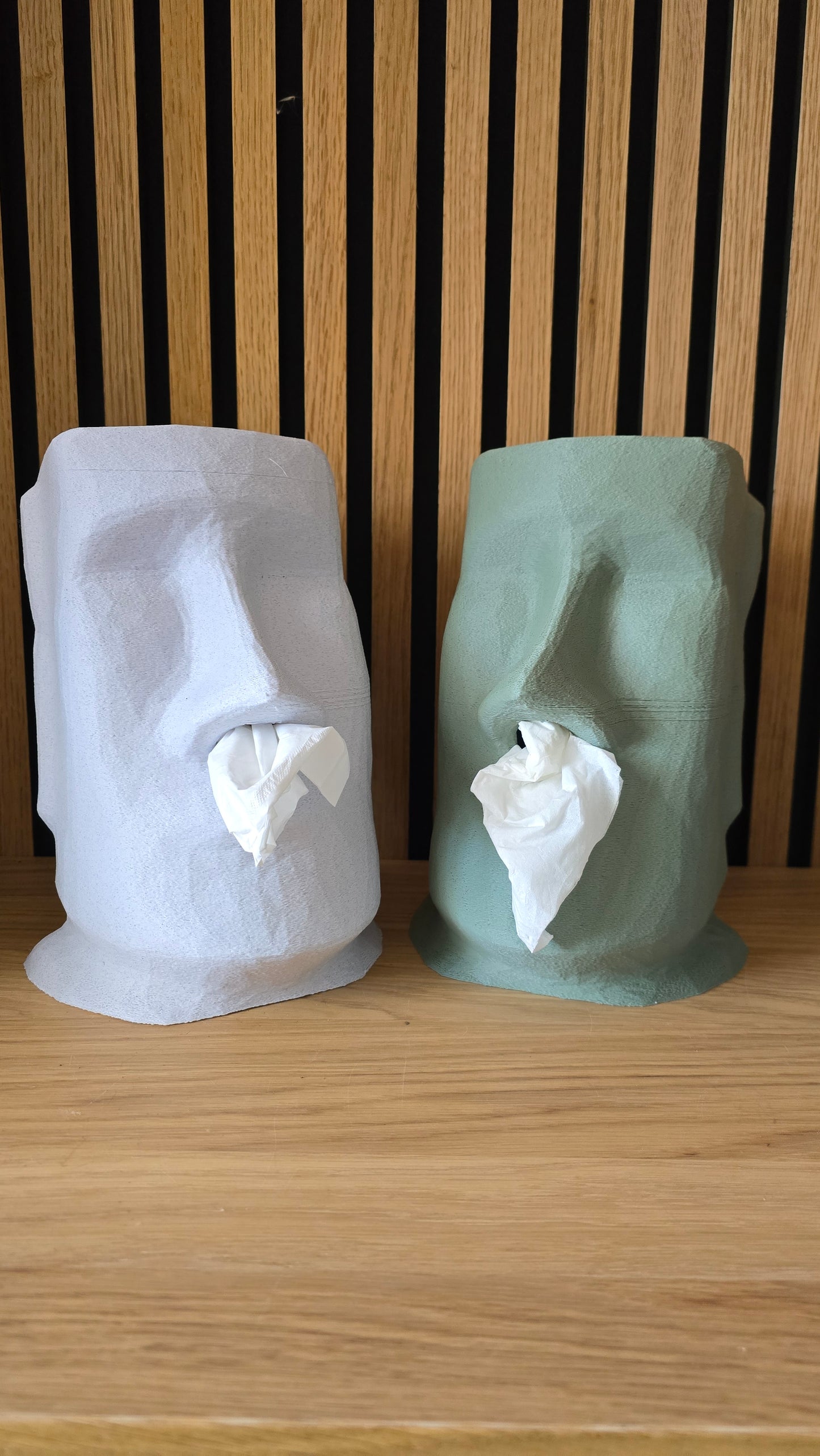 3D-geprinte Tissuehouder - Moai Beeld Ontwerp