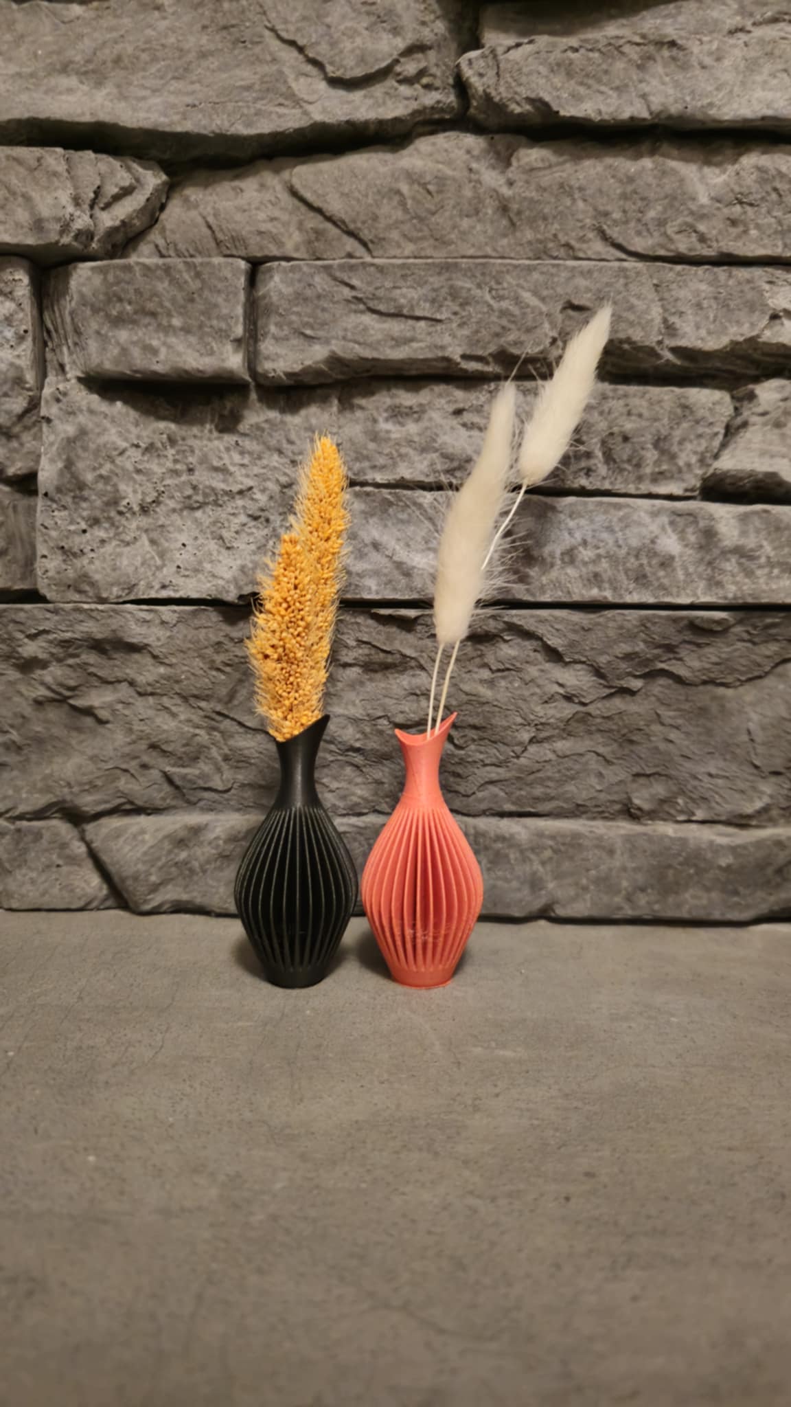 Magnetisch vaasje met droogbloemen