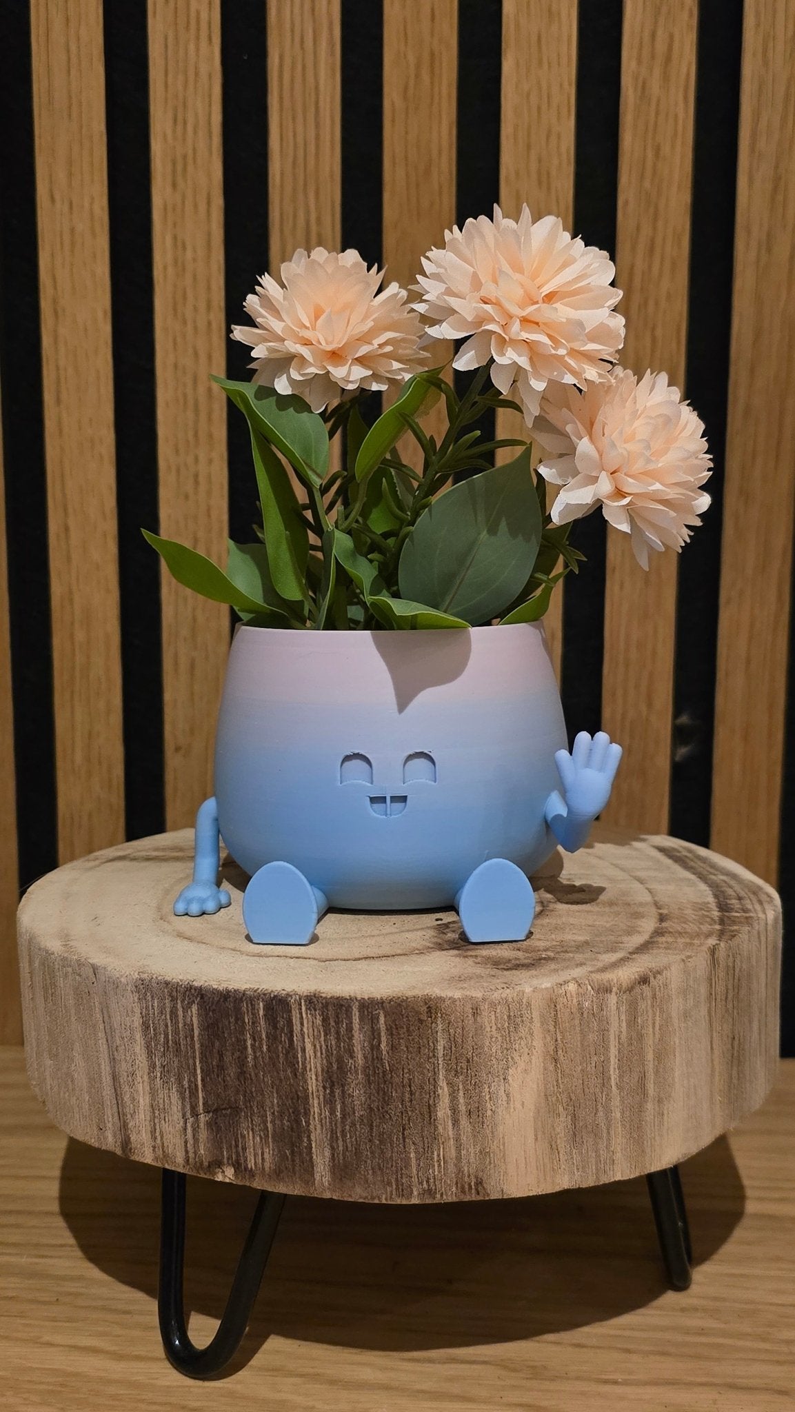 Wave Bloempot - Zwaaiend Figuurtje 3D Geprint - Het Oekedoeleke