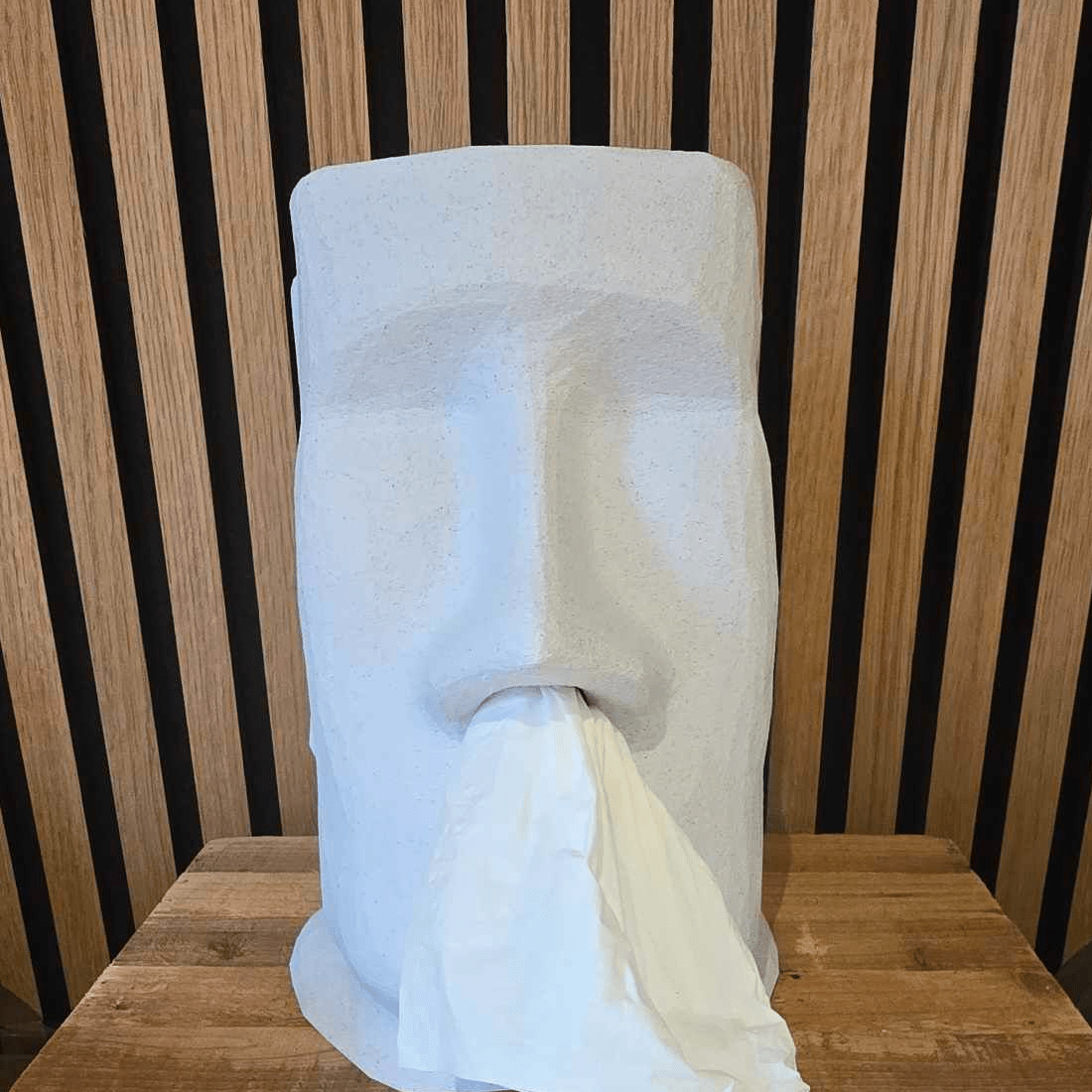 3D - geprinte Tissuehouder - Moai Beeld Ontwerp - Het Oekedoeleke