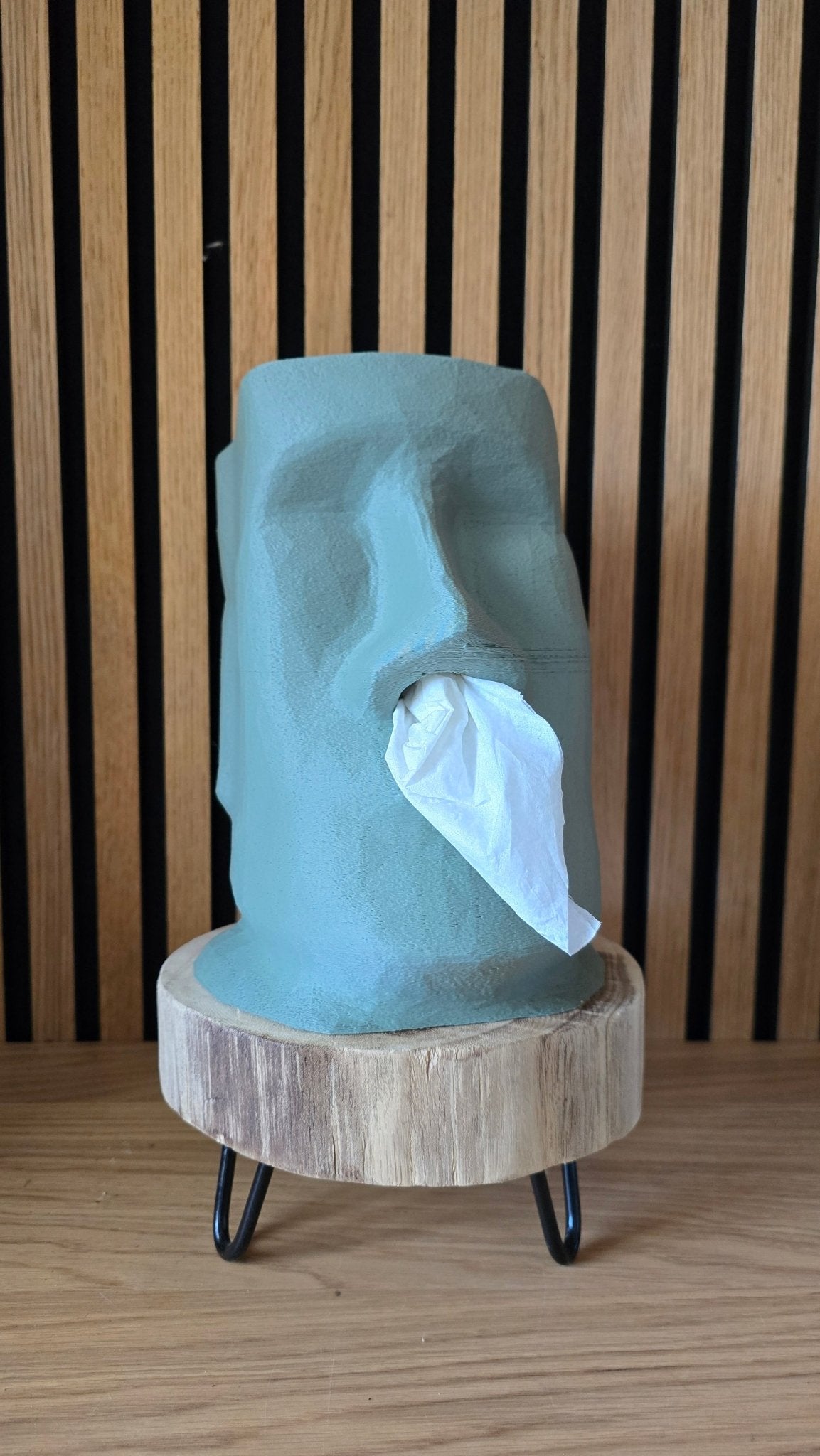 3D - geprinte Tissuehouder - Moai Beeld Ontwerp - Het Oekedoeleke