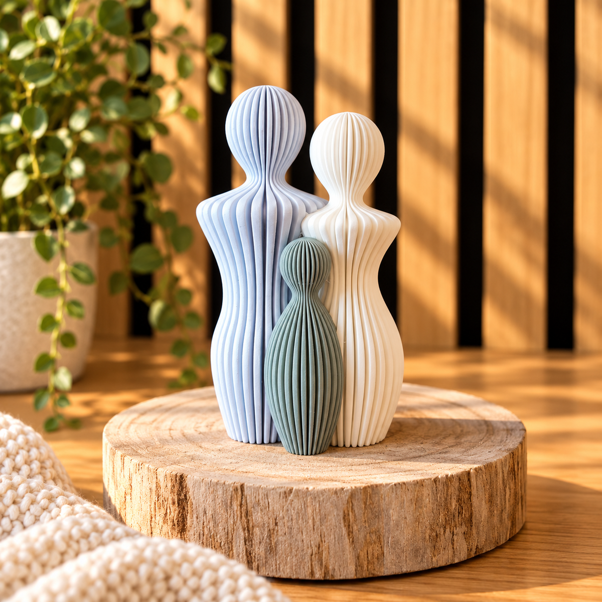3D Geprinte Gezinsfiguren – Twee Ouders met Kinderen