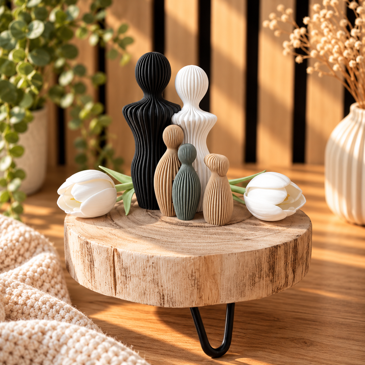 3D Geprinte Gezinsfiguren – Twee Ouders met Kinderen