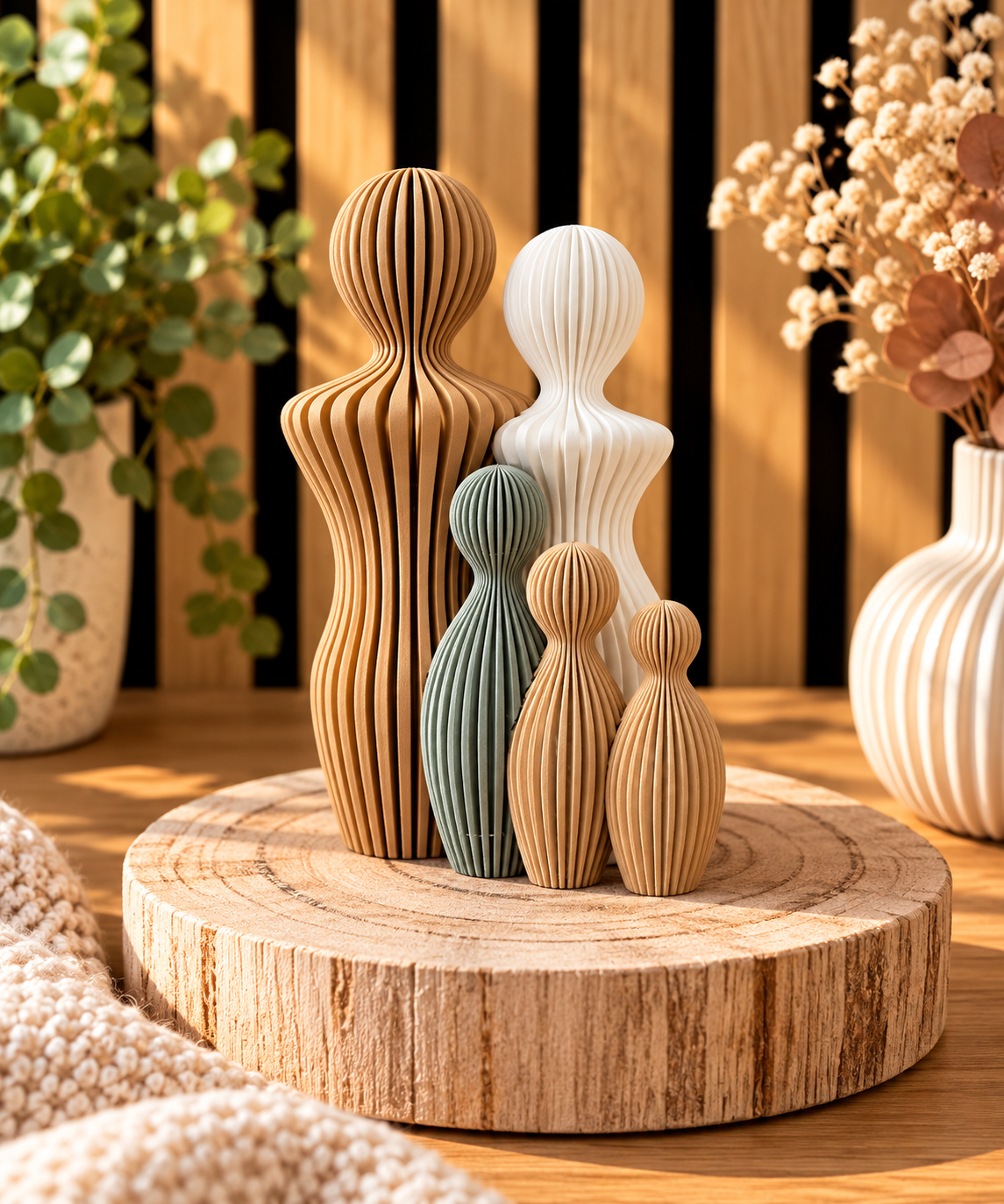 3D Geprinte Gezinsfiguren – Twee Ouders met Kinderen