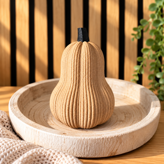 Decoratieve Butternut Pompoen – Handgeprint | Klein & Groot
