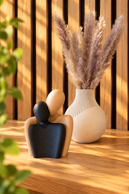 Romance Set – Japandi Vaas en Hartjesbeeldje