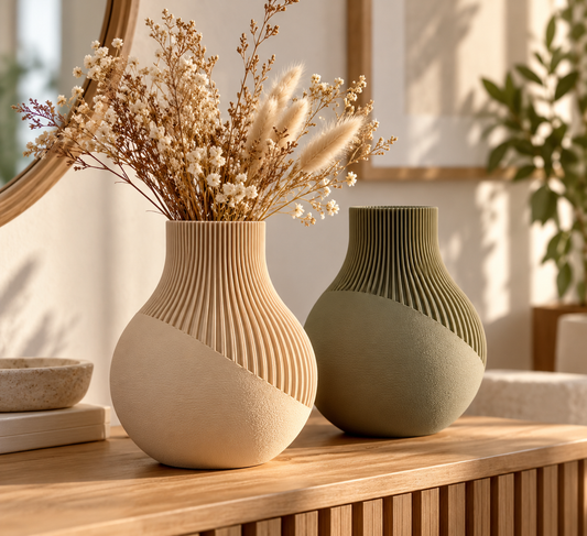 Japandi Vaas – Minimalistisch Design voor Droogbloemen