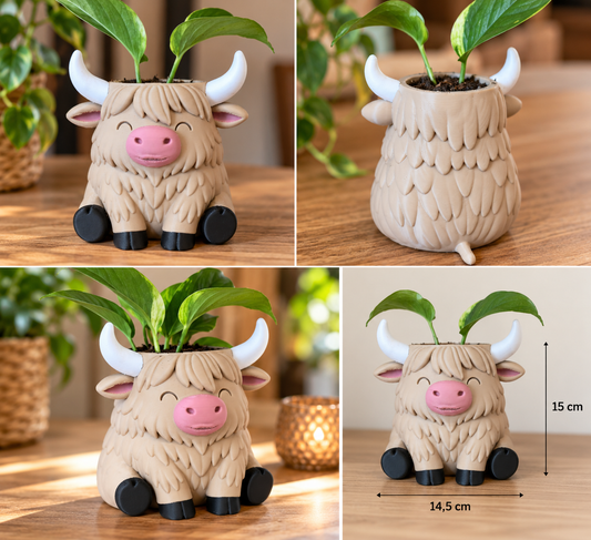 Highland Cow Bloempot