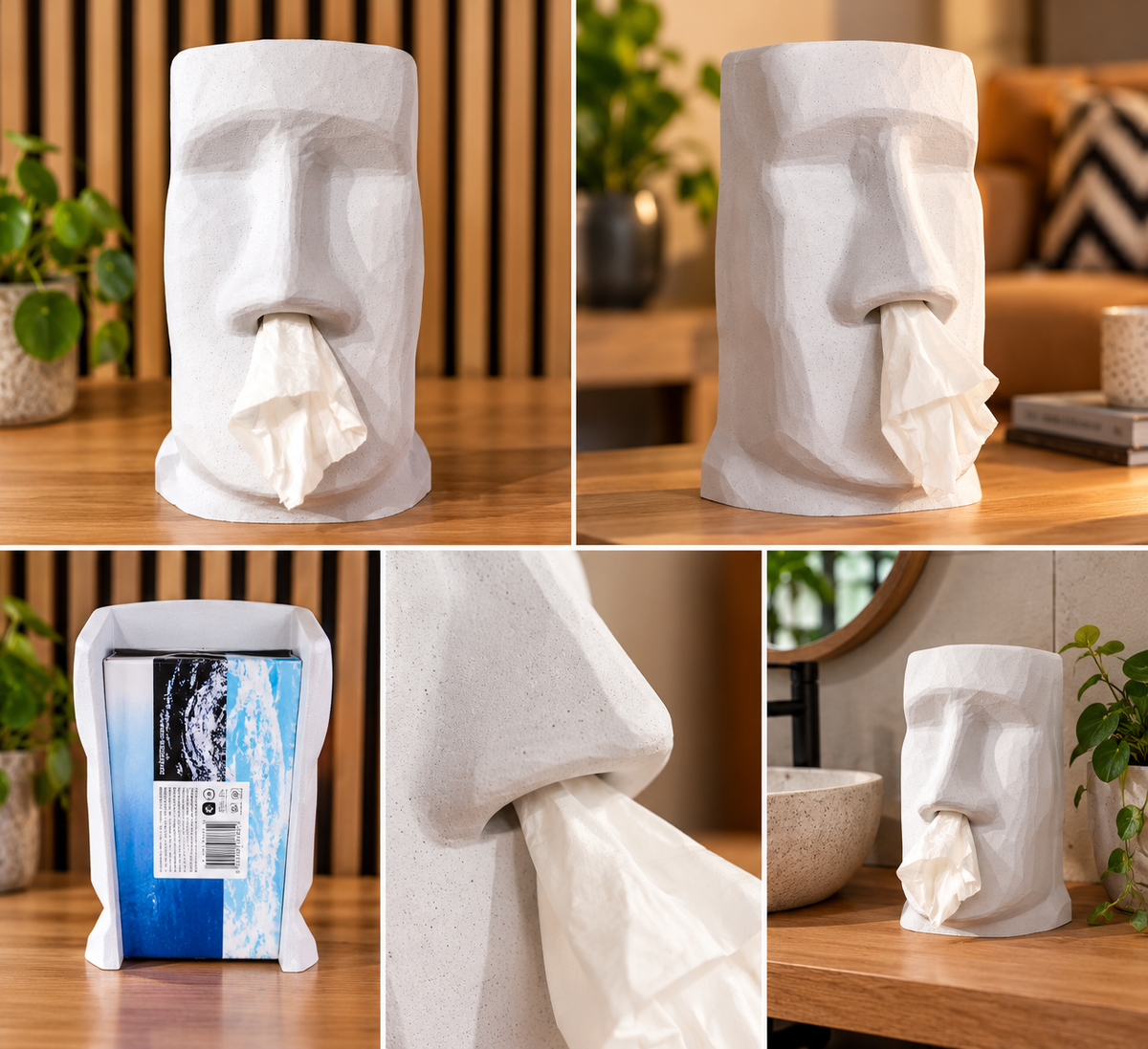 Moai Tissuehouder – 3D Geprint