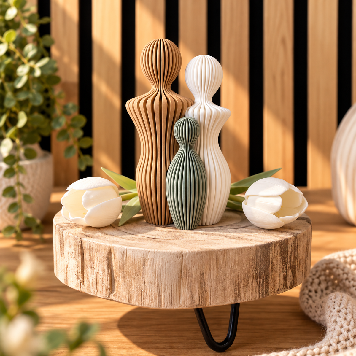 3D Geprinte Gezinsfiguren – Twee Ouders met Kinderen