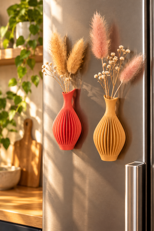 Magnetisch Vaasje met Droogbloemen – 7 cm