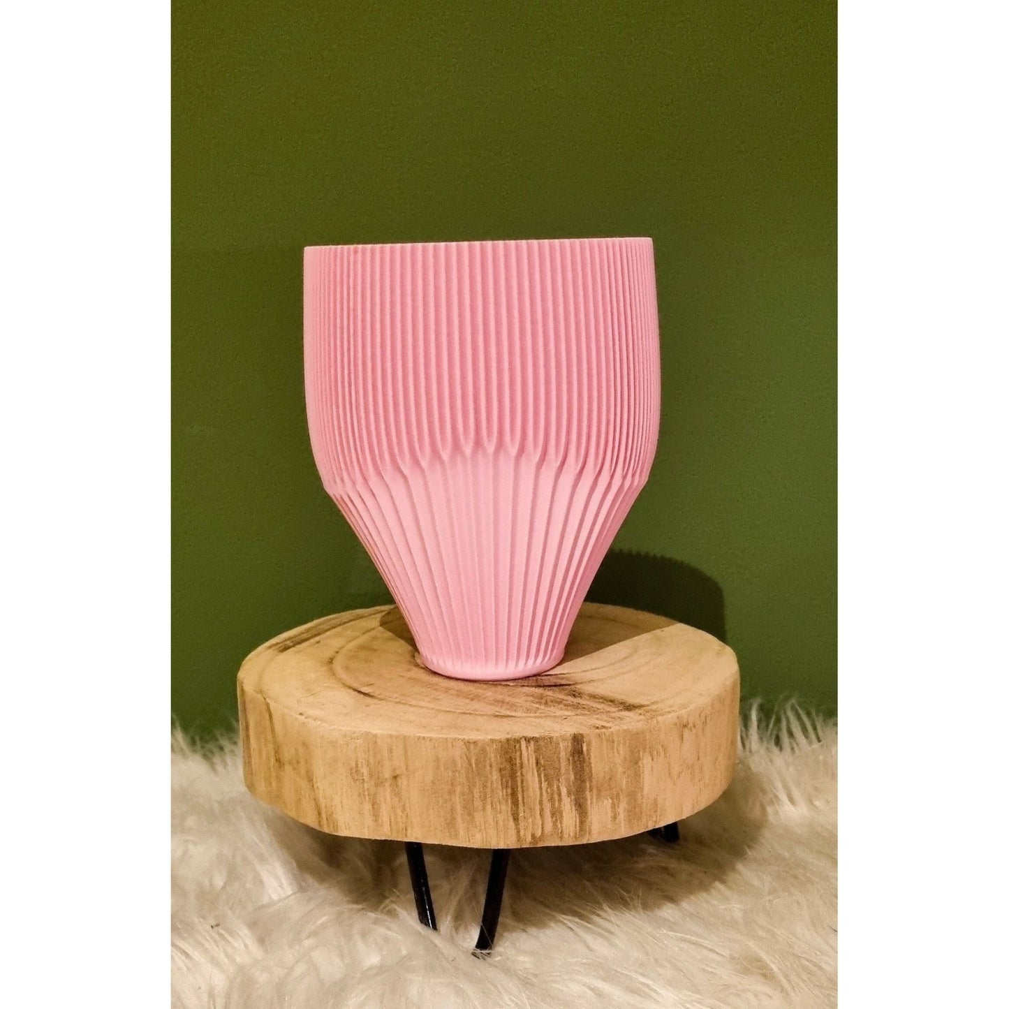 Abstracte Vaas - Met Ribbelstructuur 3D Geprint 16cm - Het Oekedoeleke