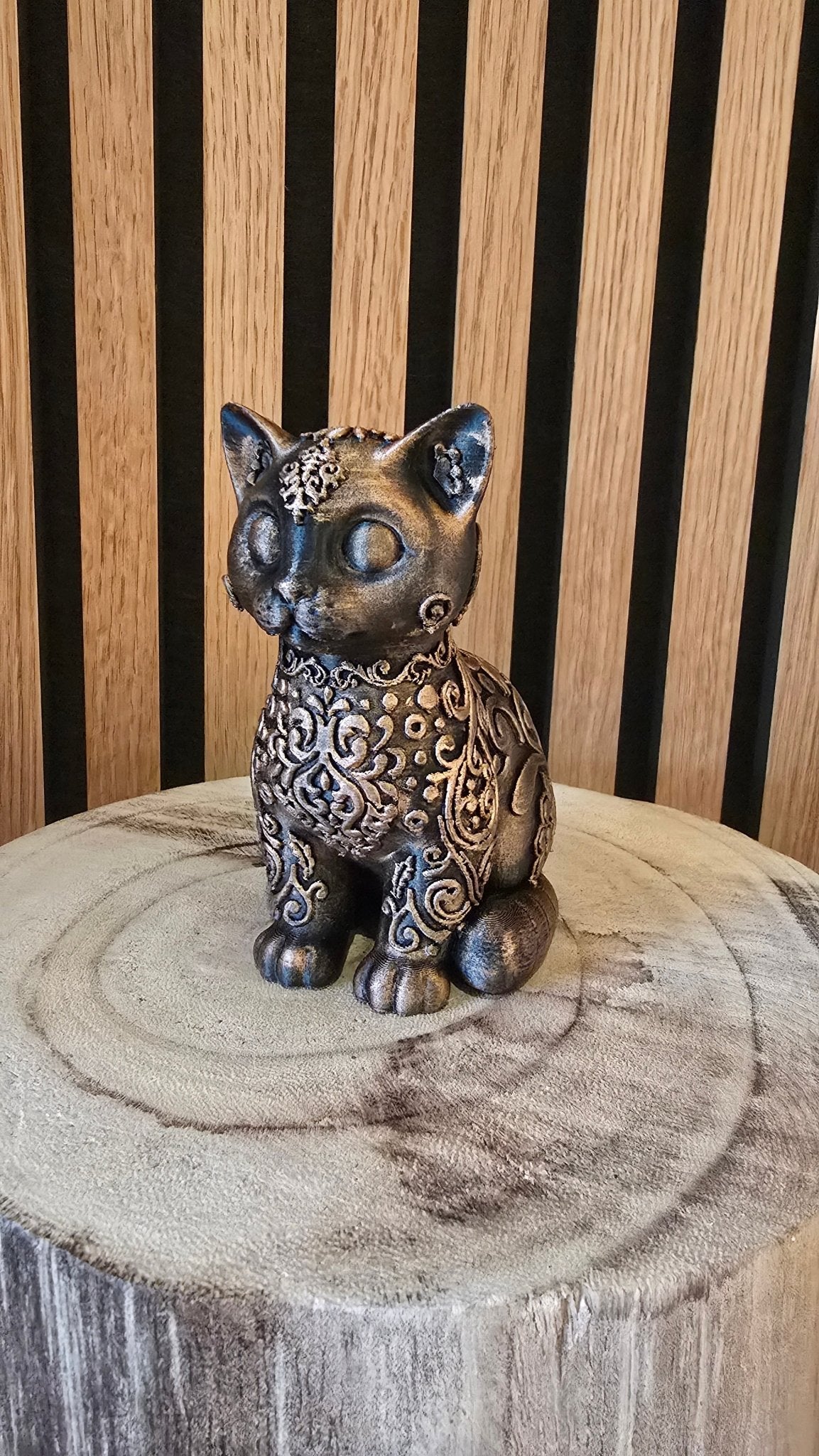 Kat Beeldje - Mystiek Bronslook 12cm - Het Oekedoeleke