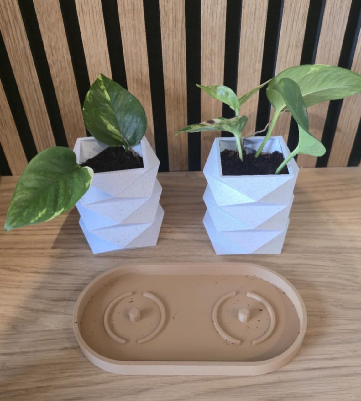 Origami Bloempot Duo - Wit - Het Oekedoeleke