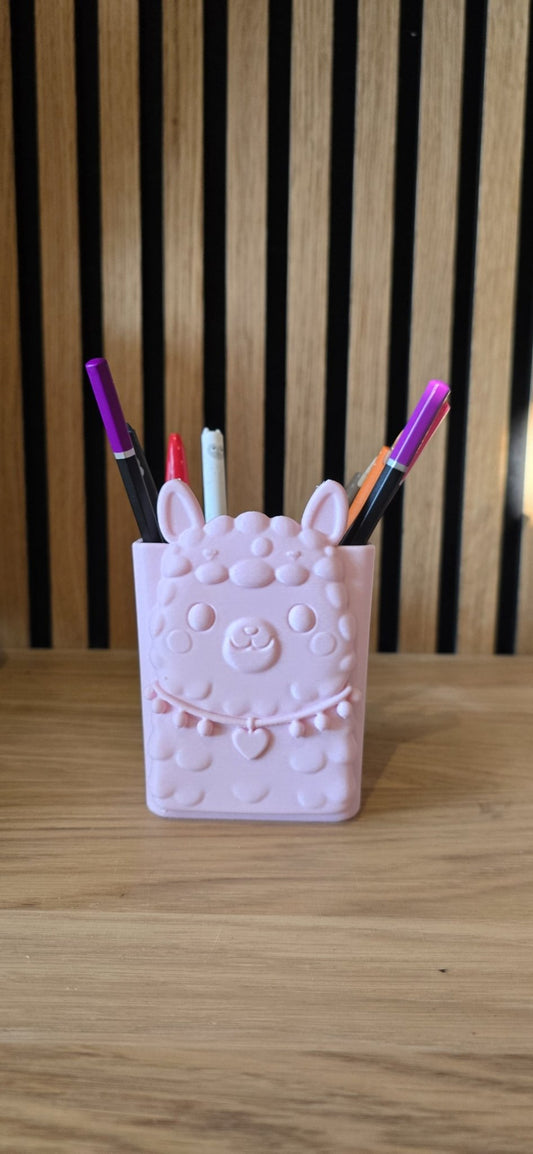 Pennenhouder Lama - Pastel Roze - Het Oekedoeleke