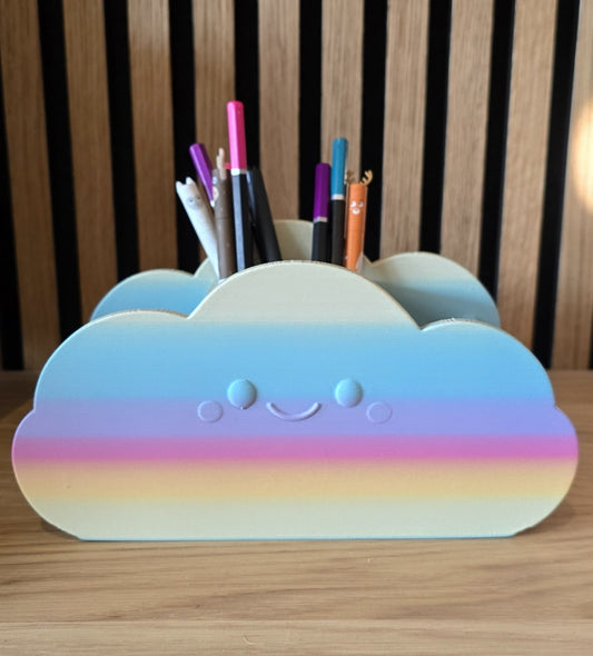 Pennenhouder Regenwolk - Pastel Regenboog - Het Oekedoeleke