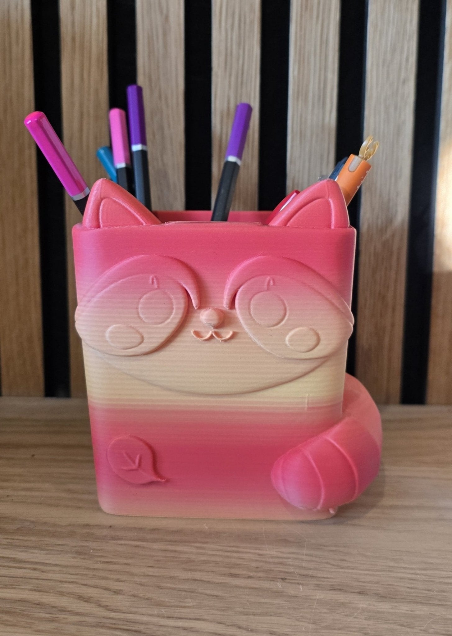 Pennenhouder Vos - Rood Oranje 3D Geprint voor Kinderen - Het Oekedoeleke