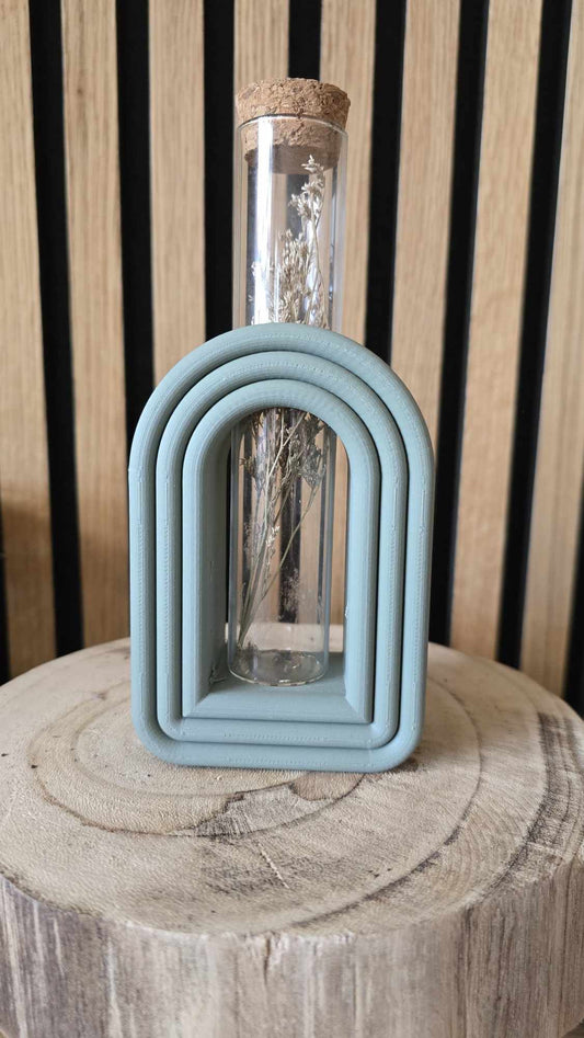 Regenboogvaasje - Boogvaas met Glazen Buisje & Droogbloemen - Het Oekedoeleke