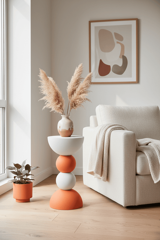 Sculptural Bijzettafel – Japandi Design - Het Oekedoeleke