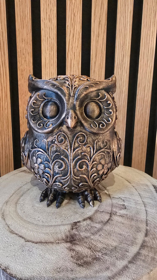 Uil Beeldje - Mystiek Bronslook 12cm - Het Oekedoeleke