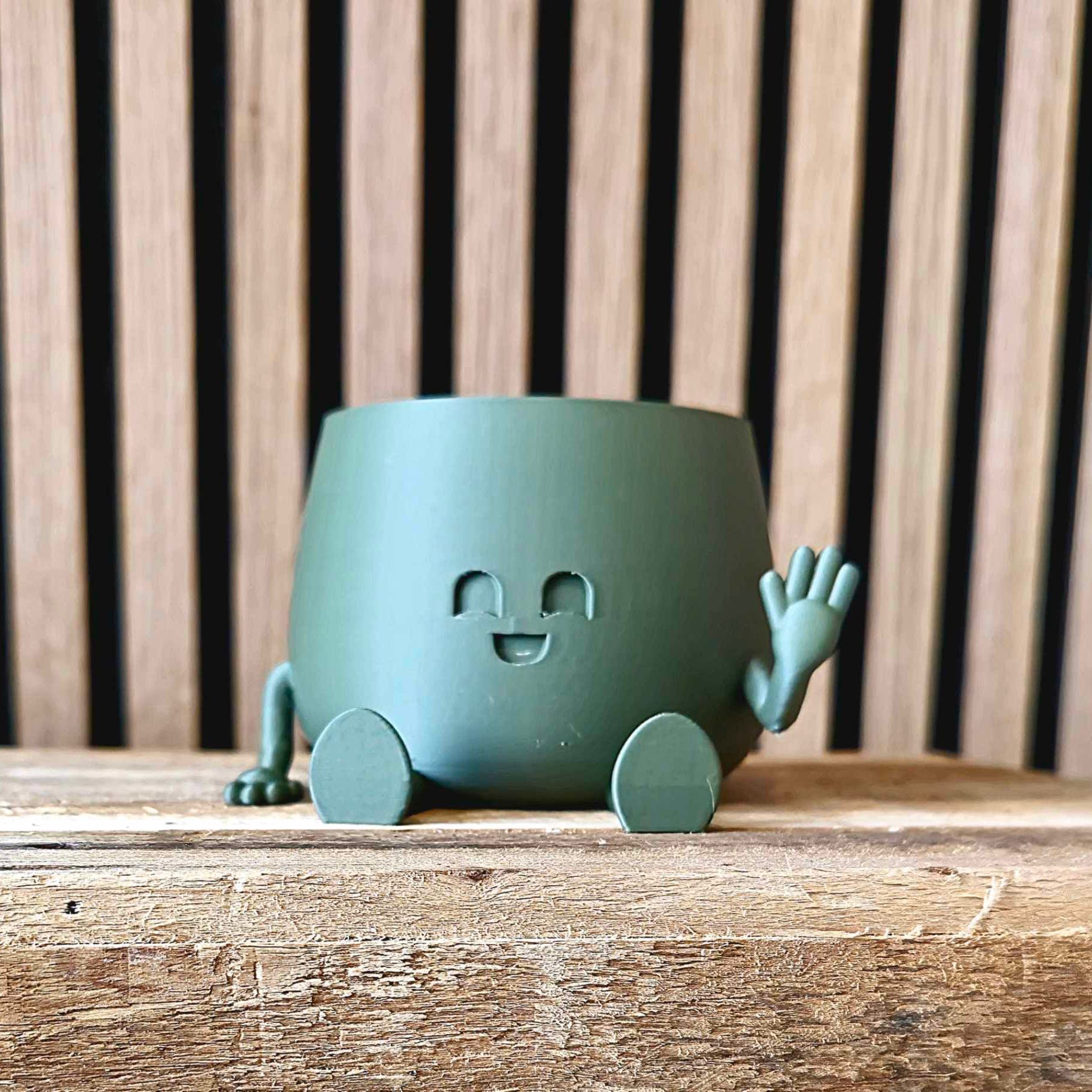 Wave Bloempot - Zwaaiend Figuurtje 3D Geprint - Het Oekedoeleke